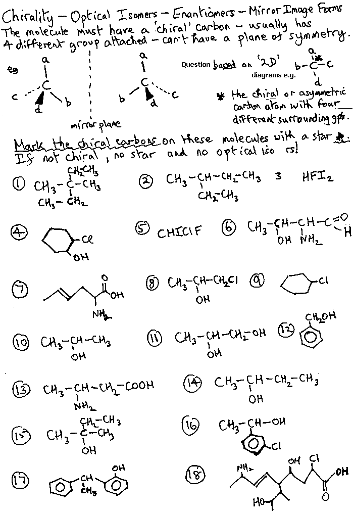 Optical Isomerism and Organic Nitrogen compound structure Questions how ...